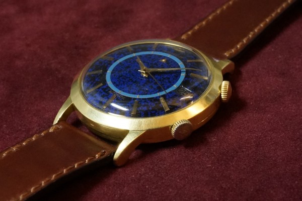 Jaeger Lecoultre Memovox Lapis Lazuli Dial 18KYG Ultra Rare（ＯＴ-03／1950ｓ)の詳細写真8枚目