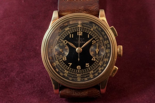 CYMA TAVANNES クロノグラフ Black Mirror Dial（ＣＨ-03／1940ｓ)の詳細写真4枚目