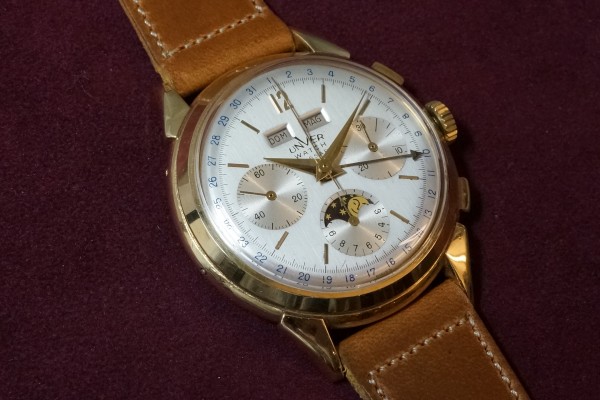 UNVER WATCH Triple Calendar Moonphase クロノグラフ Jumbo（CH-01／1940ｓ)の詳細写真1枚目