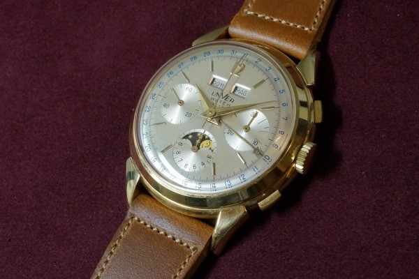 UNVER WATCH Triple Calendar Moonphase クロノグラフ Jumbo（CH-01／1940ｓ)の詳細写真2枚目