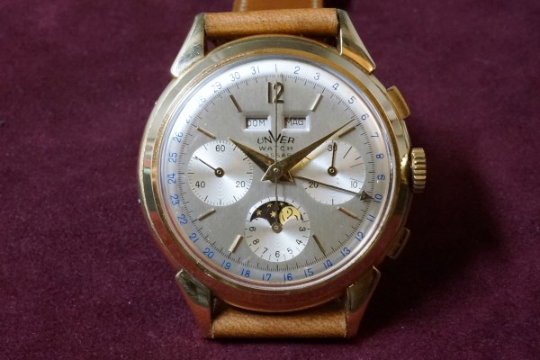 UNVER WATCH Triple Calendar Moonphase クロノグラフ Jumbo（CH-01／1940ｓ)の詳細写真6枚目