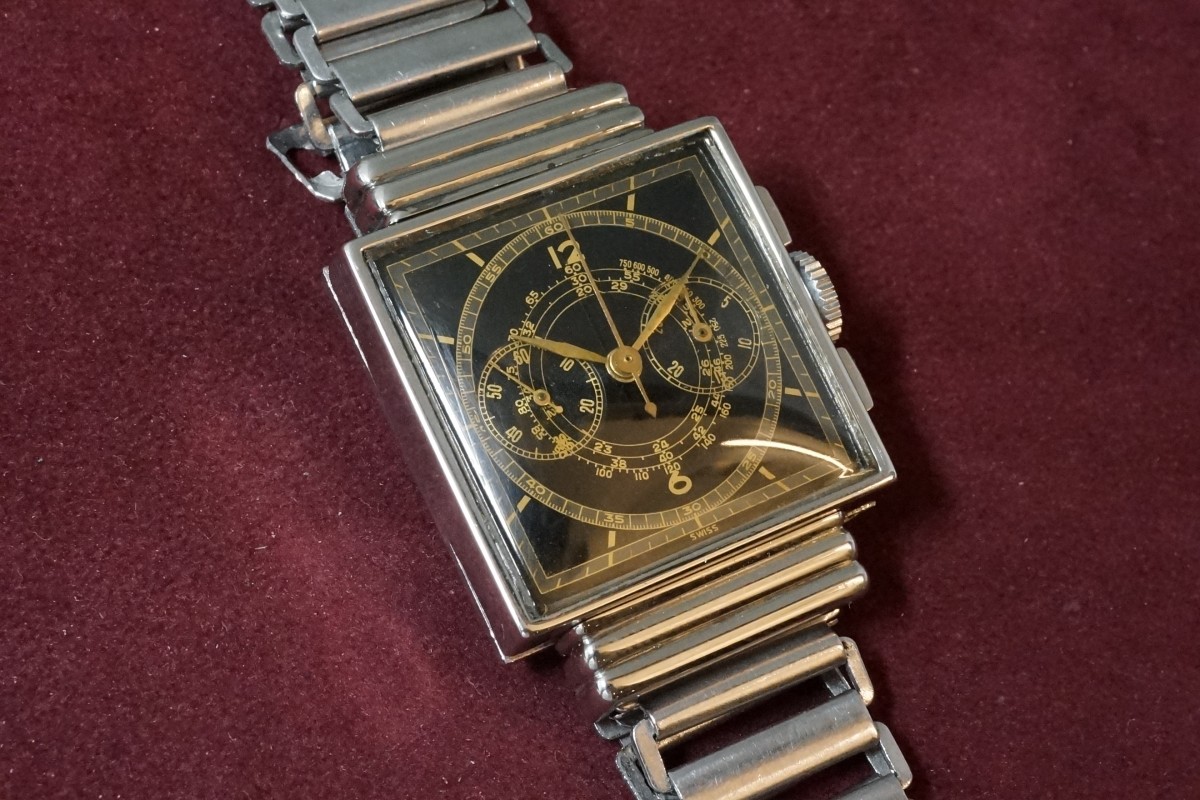 HELBROS Square クロノグラフ Shell Hooded Lugs（CH-05／1930s