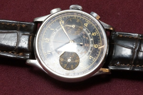 オメガ CAL-33.3 クロノグラフ Black Dial（CH-02／1940ｓ)の詳細写真7枚目
