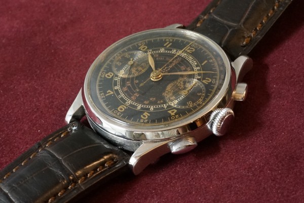 オメガ CAL-33.3 クロノグラフ Black Dial（CH-02／1940ｓ)の詳細写真10枚目