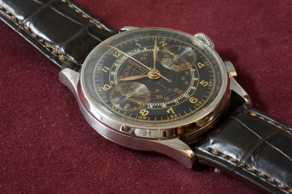 オメガ CAL-33.3 クロノグラフ Black Dial（CH-02／1940ｓ)の詳細写真11枚目