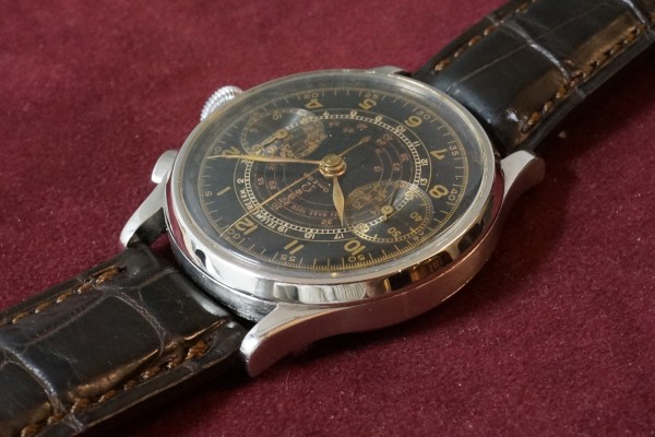 オメガ CAL-33.3 クロノグラフ Black Dial（CH-02／1940ｓ)の詳細写真12枚目