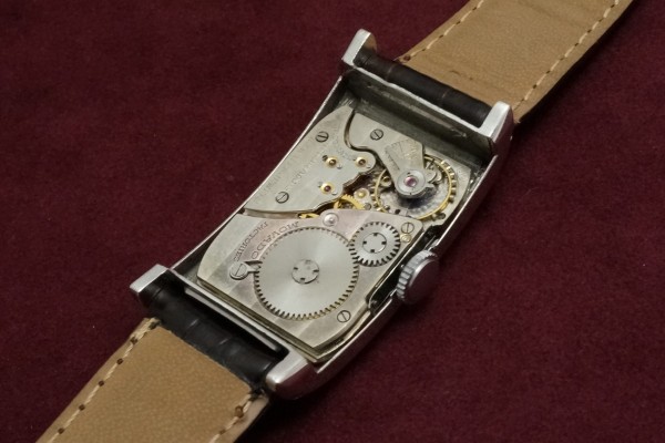 MOVADO CURVIPLAN BLACK DIAL LONG RECTANGLE（OT-03／1930ｓ)の詳細写真10枚目