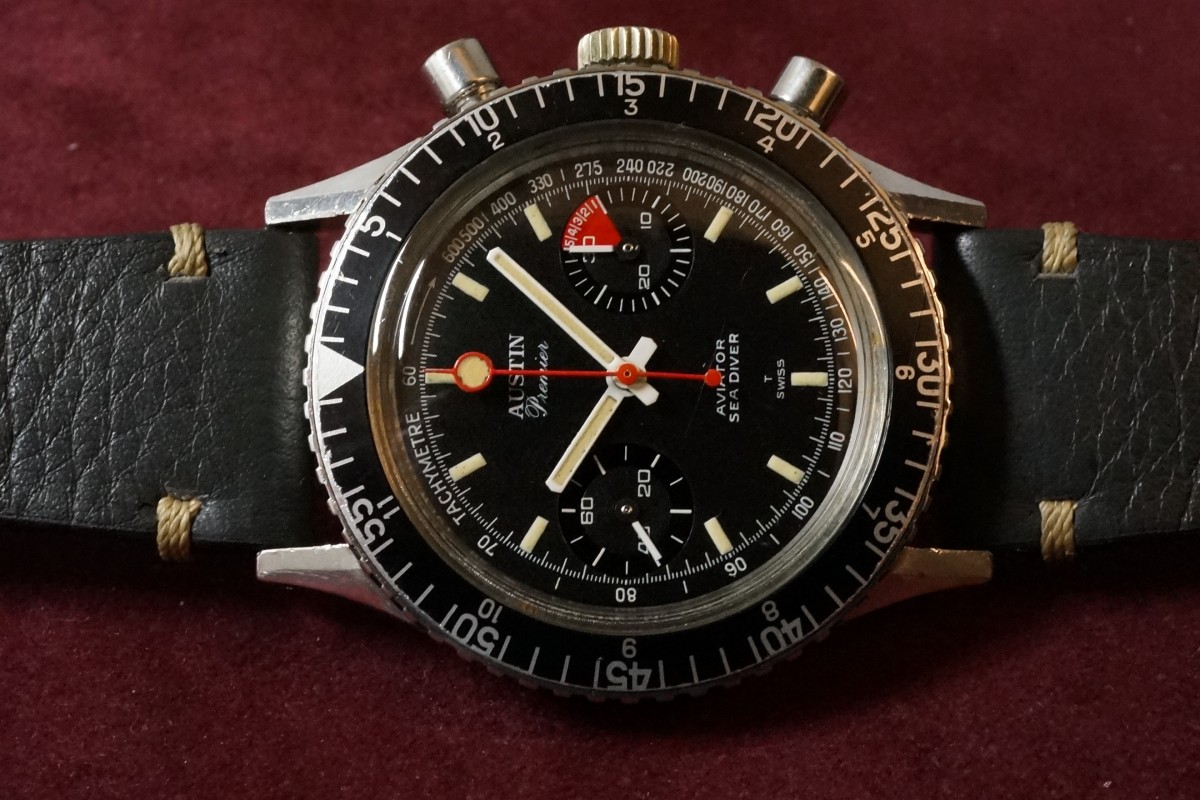 Mens Viceroy Chronograph Silver Tone Black Dial Date Link