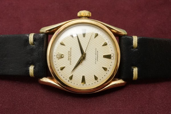 ロレックス OYSTER PERPETUAL Ref-6090YG Bombay Case White Waffle Dial（RO-19／1953年)の詳細写真7枚目