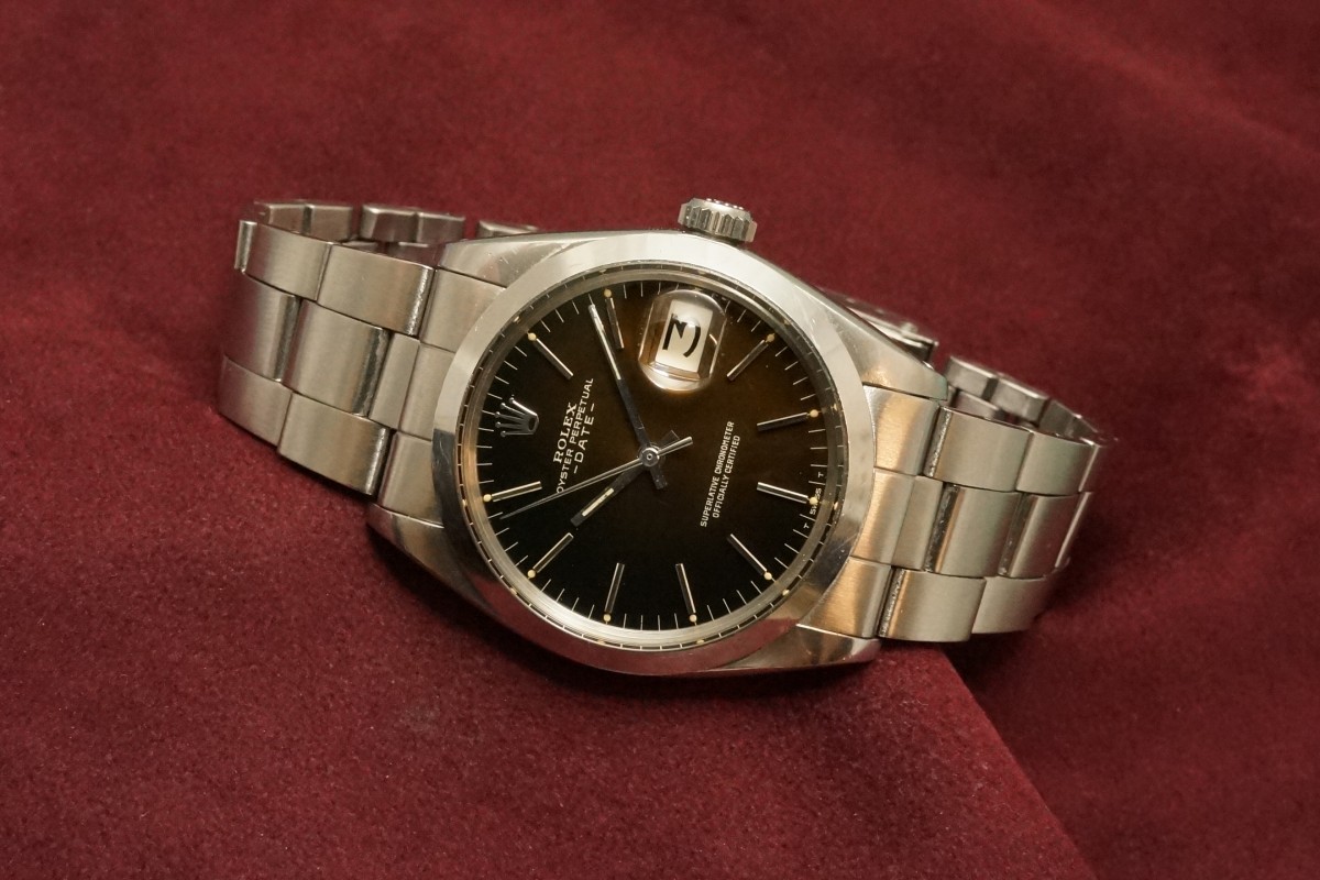ロレックス OYSTER PERPETUAL -DATE- Ref-1500 Gilt/Gloss Brown