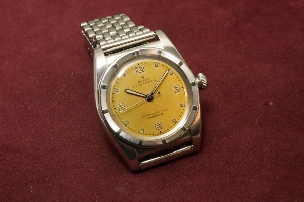 ロレックス バブルバック Ref-3372 Lemon Yellow Chage Dial（RO-31／1947年)の詳細写真4枚目