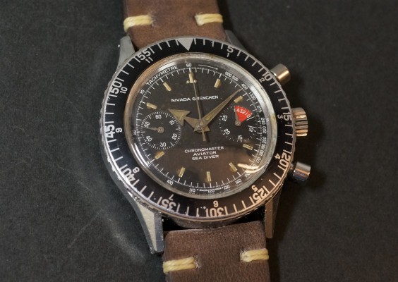 NIVADA GRENCHEN CHRONOMASTER AVIATOR SEA DIVER（ＣＨ-01／1960ｓ)の詳細写真2枚目