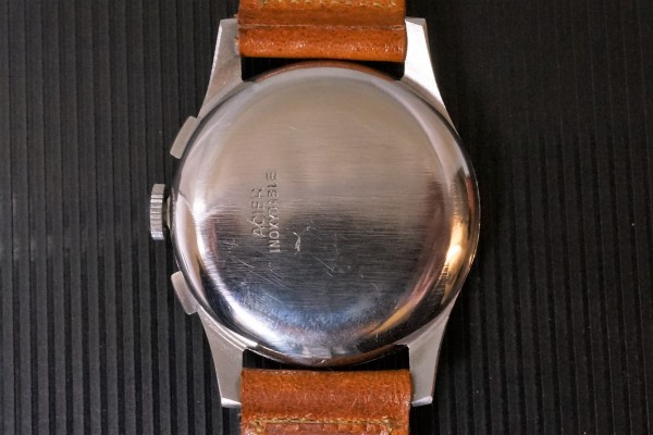 HENRI BLANC GENEVE Triple Date クロノグラフ Black gilt Near Mint!（ヘンリ　ブラン／1940ｓ)の詳細写真14枚目