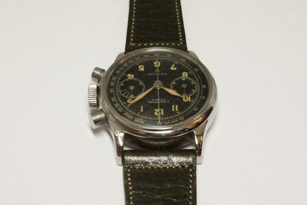 UNIVERSAL GENEVE COMPUR 30 Black Gilt Dial（CH-01／１９４０年)の詳細写真10枚目