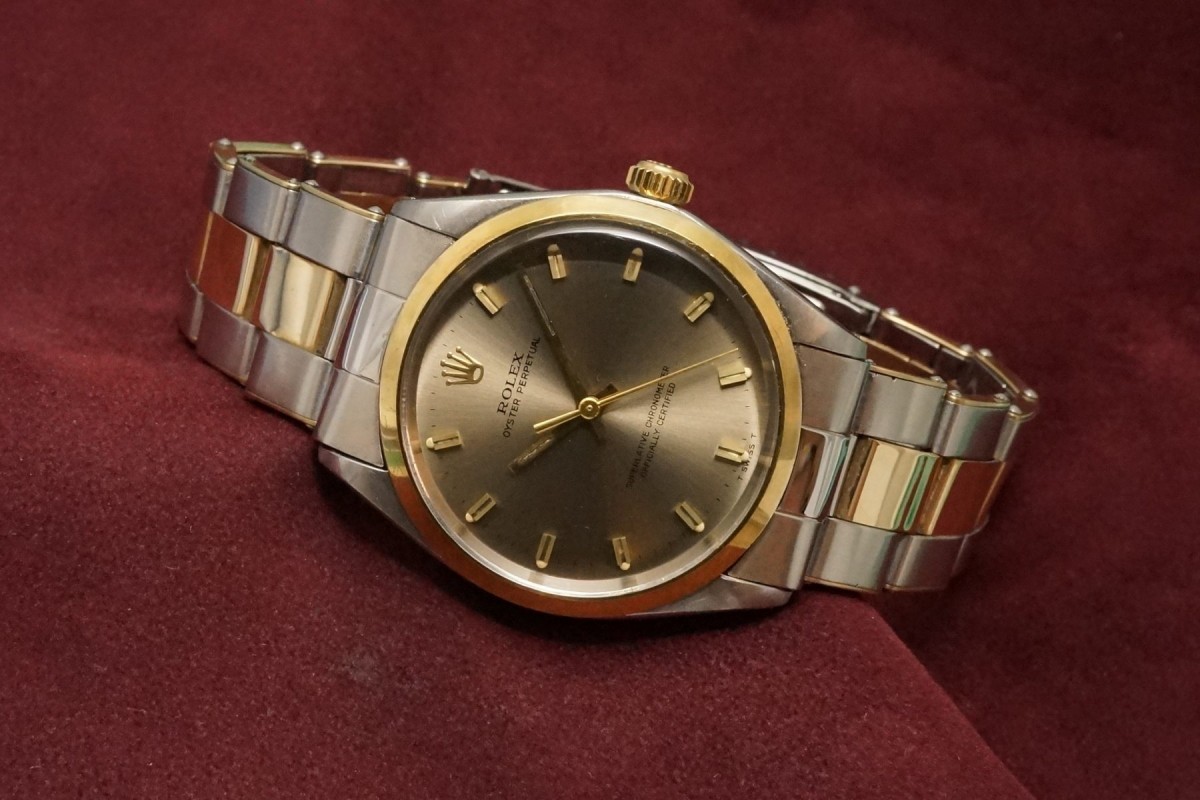 ロレックス OYSTER PERPETUAL Ref-1002 SS×YG Gray Dial(RO-51/1967年)
