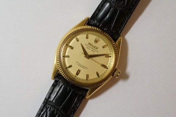 ロレックス OYSTER PERPETUAL Ref.6567 18KYG Step Honeycomb Depth Dial（ＲＯ-05／1950ｓ)の詳細写真5枚目