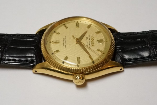 ロレックス OYSTER PERPETUAL Ref.6567 18KYG Step Honeycomb Depth Dial（ＲＯ-05／1950ｓ)の詳細写真7枚目