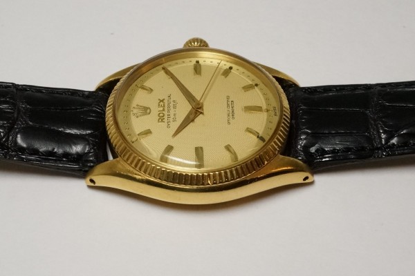 ロレックス OYSTER PERPETUAL Ref.6567 18KYG Step Honeycomb Depth Dial（ＲＯ-05／1950ｓ)の詳細写真8枚目
