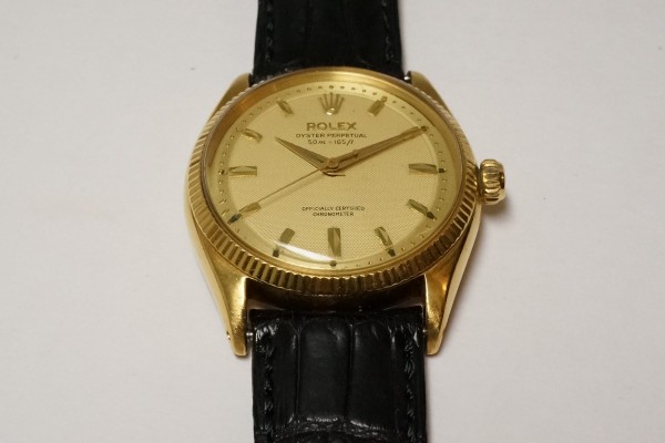 ロレックス OYSTER PERPETUAL Ref.6567 18KYG Step Honeycomb Depth Dial（ＲＯ-05／1950ｓ)の詳細写真9枚目