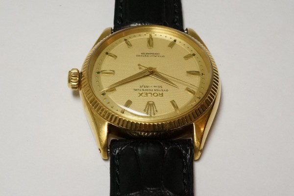 ロレックス OYSTER PERPETUAL Ref.6567 18KYG Step Honeycomb Depth Dial（ＲＯ-05／1950ｓ)の詳細写真10枚目