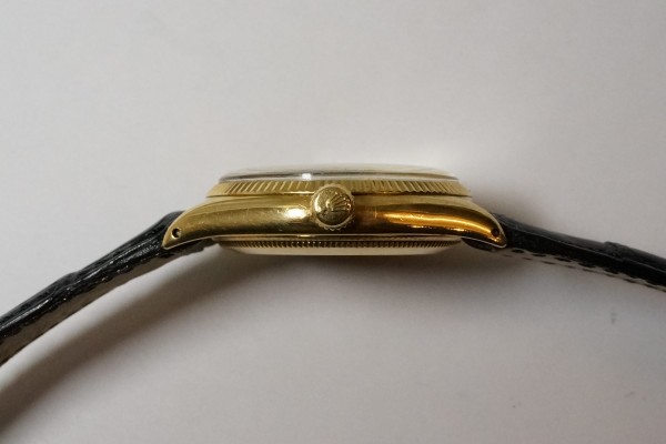 ロレックス OYSTER PERPETUAL Ref.6567 18KYG Step Honeycomb Depth Dial（ＲＯ-05／1950ｓ)の詳細写真12枚目
