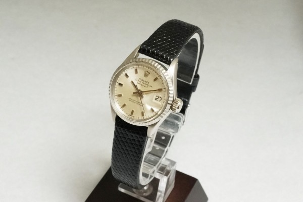 レディース ロレックス OYSTER PERPETUAL デイトジャスト 18KWG  Ref.6517（RL-22／1967年)の詳細写真8枚目