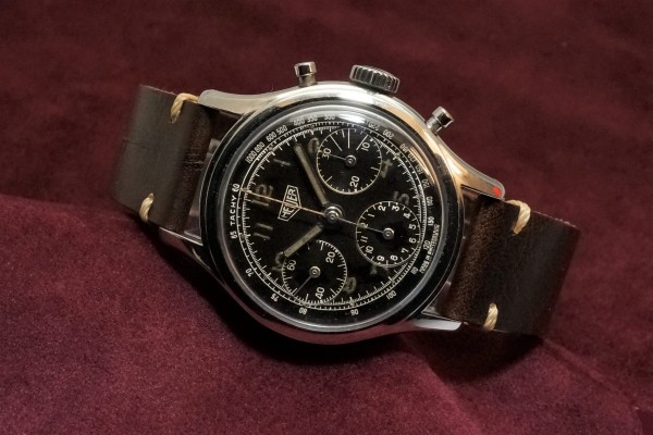 HEUER クロノグラフ BLACK GILT（CH-01／1950s)の詳細写真1枚目