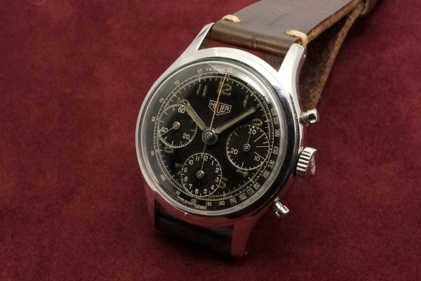 HEUER クロノグラフ BLACK GILT（CH-01／1950s)の詳細写真2枚目