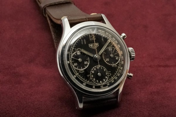 HEUER クロノグラフ BLACK GILT（CH-01／1950s)の詳細写真3枚目