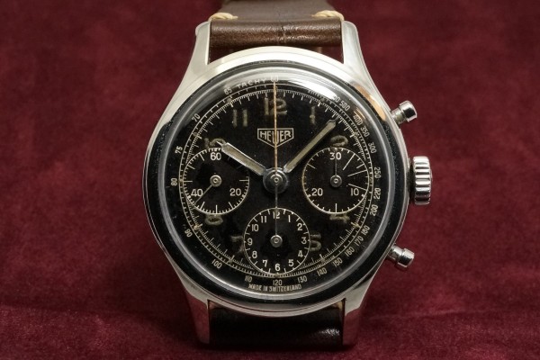 HEUER クロノグラフ BLACK GILT（CH-01／1950s)の詳細写真4枚目