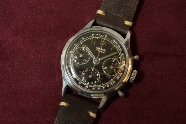 HEUER クロノグラフ BLACK GILT（CH-01／1950s)の詳細写真5枚目