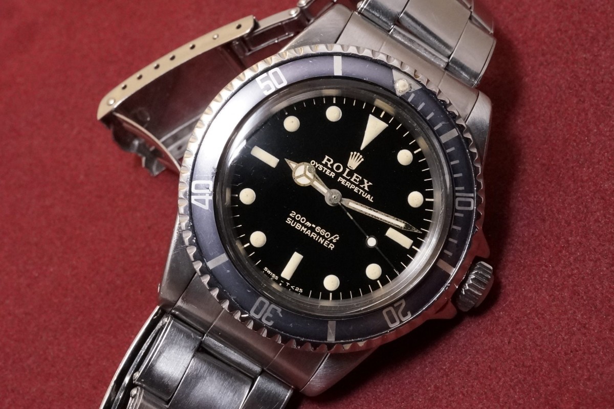 ビンテージ仕様　5513タイプ　カスタムサブ　Rマークあり　自動巻き ロレックス サブマリーナ Ref.5513 1968年製 下サブ マーク1ダイヤル