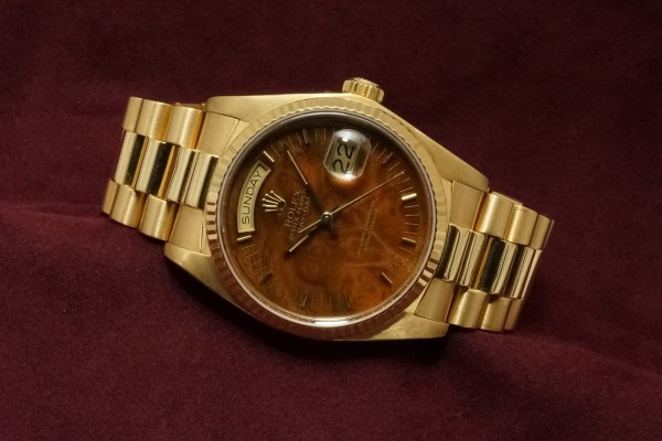 ロレックス デイデイト Ref.18038 Wood Dial（RO-02／1984年)の詳細写真1枚目