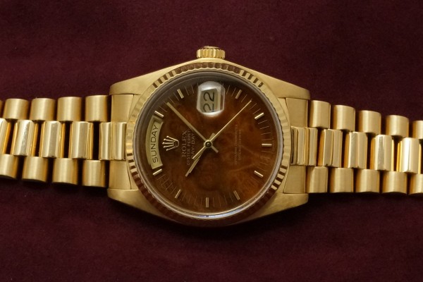 ロレックス デイデイト Ref.18038 Wood Dial（RO-02／1984年)の詳細写真3枚目