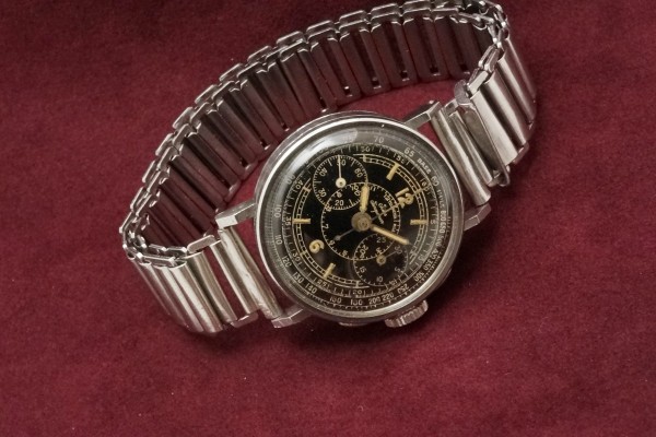 Jules Jurgensen Black Gilt Dial Baby クロノグラフ（Ch-01／1940s)の詳細写真2枚目