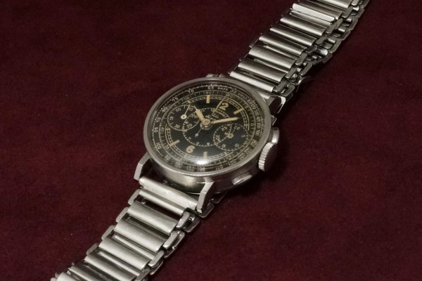 Jules Jurgensen Black Gilt Dial Baby クロノグラフ（Ch-01／1940s)の詳細写真5枚目