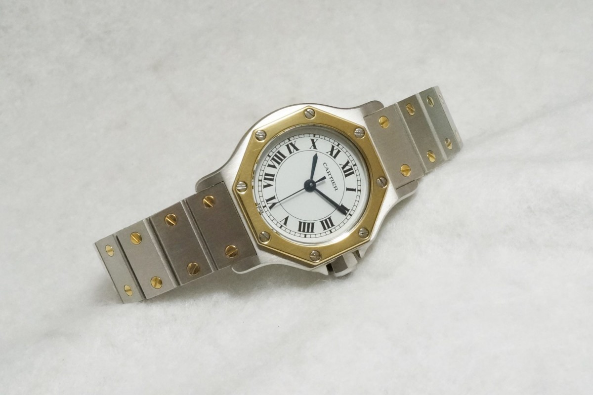 レディース カルティエ SANTOS OCTAGON YG/SS(CL-11/1980s)