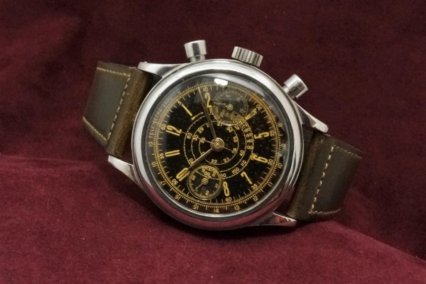 Anonymous クロノグラフ Black Gilt Dial Val.71（CH-2／1940s)の詳細写真1枚目