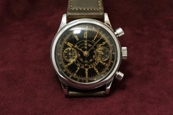 Anonymous クロノグラフ Black Gilt Dial Val.71（CH-2／1940s)の詳細写真2枚目