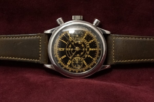 Anonymous クロノグラフ Black Gilt Dial Val.71（CH-2／1940s)の詳細写真3枚目
