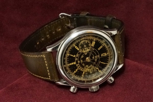 Anonymous クロノグラフ Black Gilt Dial Val.71（CH-2／1940s)の詳細写真4枚目