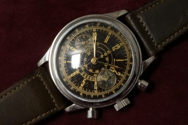Anonymous クロノグラフ Black Gilt Dial Val.71（CH-2／1940s)の詳細写真7枚目