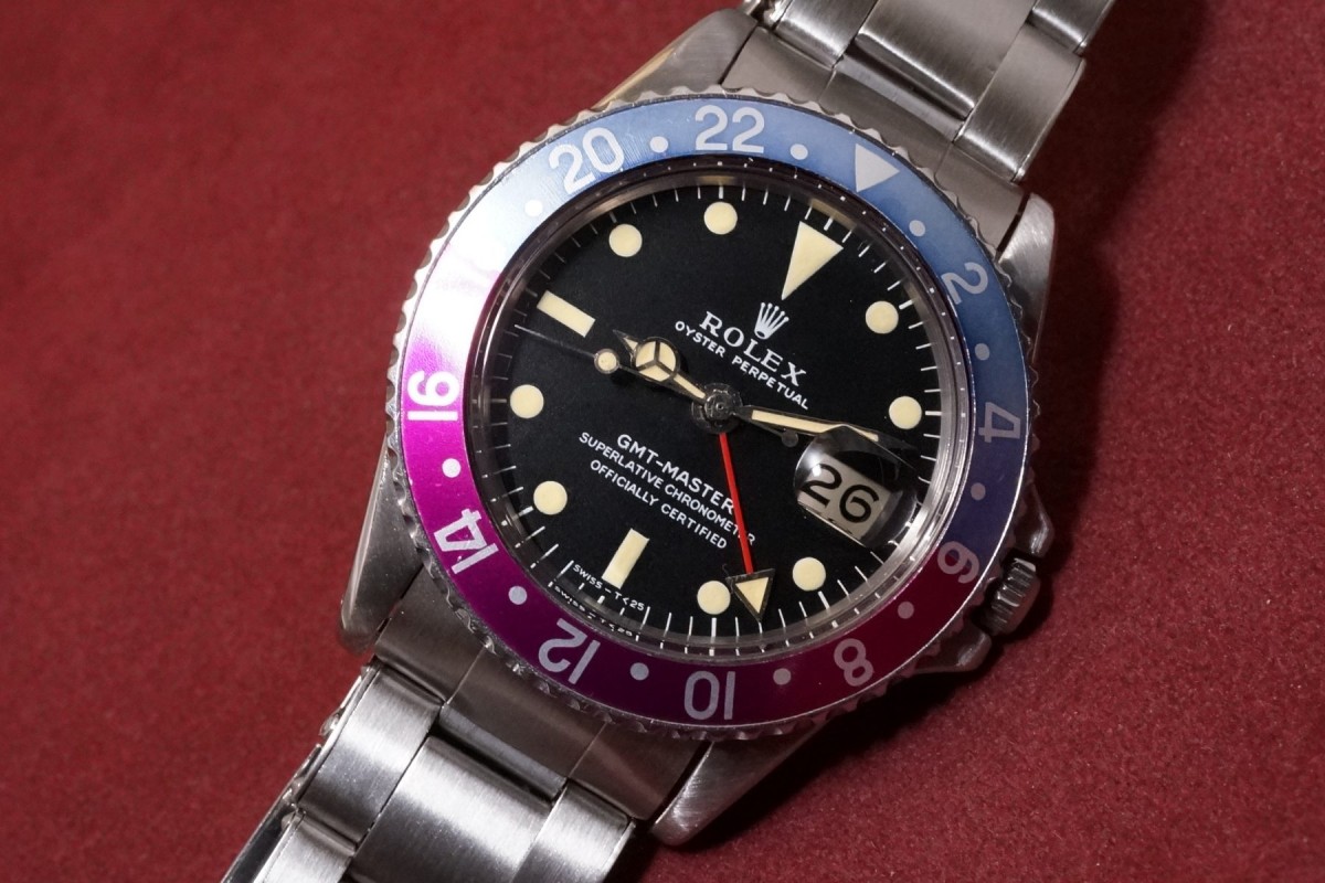 ロレックス GMTマスター Ref-1675 Long-E Fuchsia Bezel ロレックス GMTマスター Ref-1675 Long-E Fuchsia Bezel