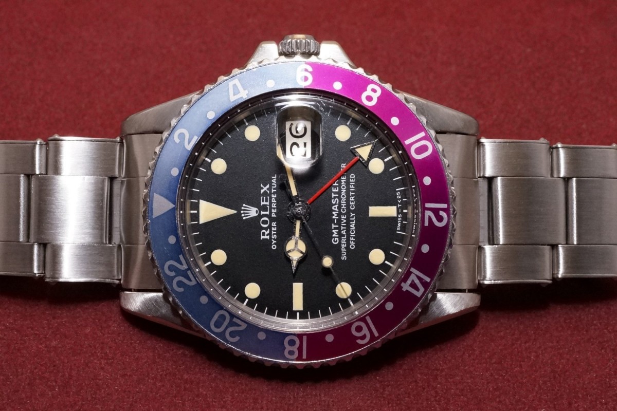 ロレックス GMTマスター Ref-1675 Long-E Fuchsia Bezel
