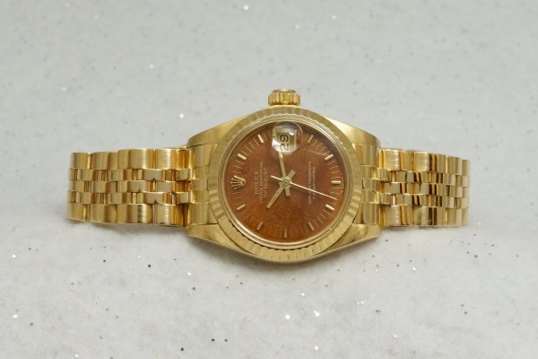 レディース ロレックス Wood DIAL OYSTER PERPETUAL DATE JUST 18KYG（RL-14／1979年)の詳細写真3枚目