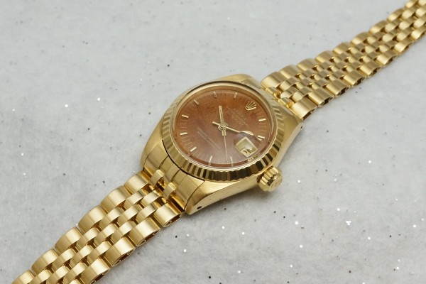 レディース ロレックス Wood DIAL OYSTER PERPETUAL DATE JUST 18KYG（RL-14／1979年)の詳細写真5枚目