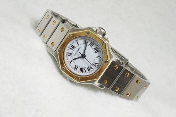 レディース カルティエ SANTOS OCTAGON YG/SS（CL-16／1980s)の詳細写真2枚目
