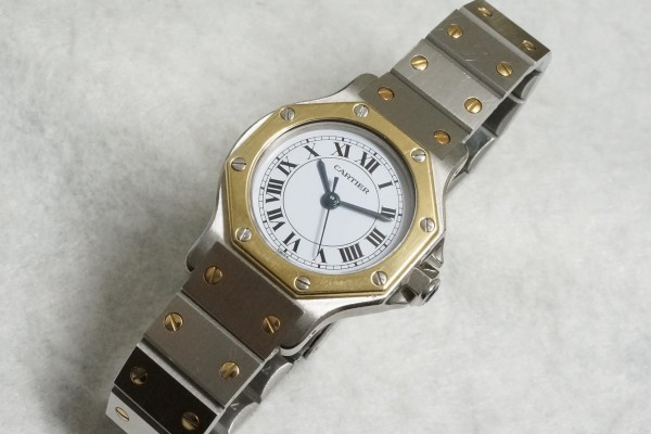 レディース カルティエ SANTOS OCTAGON YG/SS（CL-16／1980s)の詳細写真5枚目
