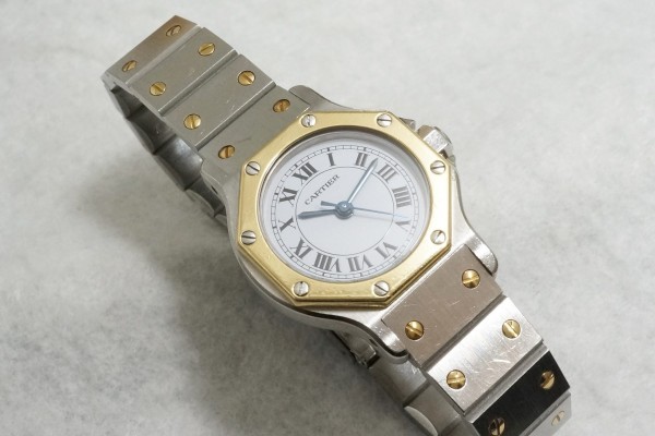 レディース カルティエ SANTOS OCTAGON YG/SS（CL-16／1980s)の詳細写真6枚目