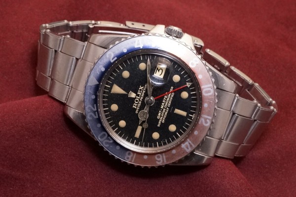 ロレックス GMTマスター Ref-1675 Radial Underline Gilt/Gloss Dial PCG Case（RS-03／1963年)の詳細写真1枚目